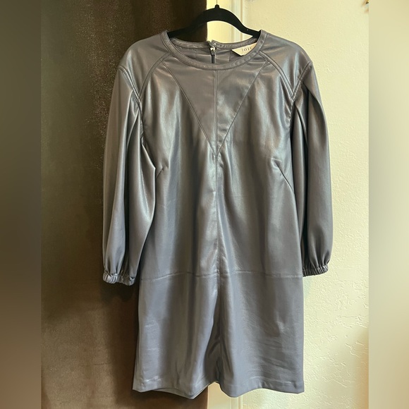 Joie Wyanna Vegan Leather Mini Dress Graphite grey NWT XL - Picture 5 of 9